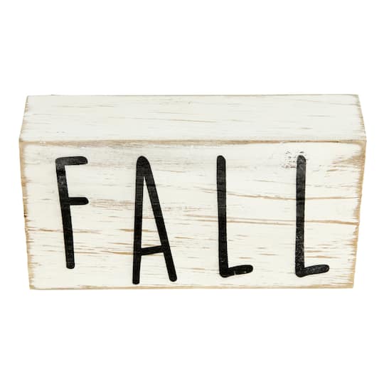 6" Distressed Wood Autumn Harvest Fall Sign By Northlight in White | 3" x 6" | Michaels®